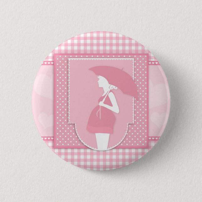 pink maternity 6 cm round badge (Front)