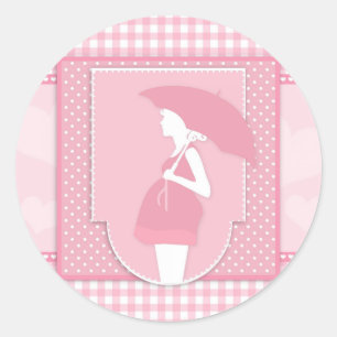 pink maternity classic round sticker