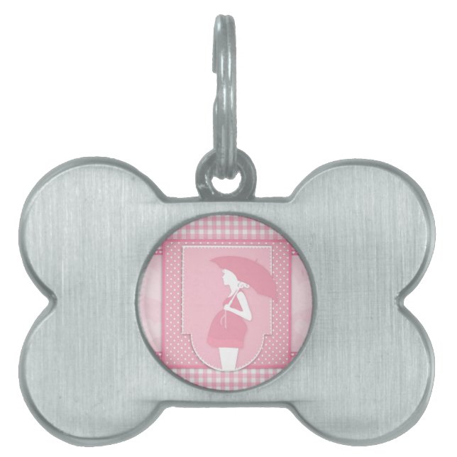 pink maternity pet name tag (Front)
