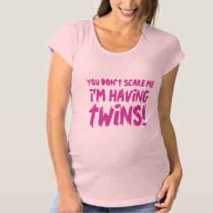 Pink maternity shirt for women expecting twins
