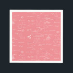Pink Math Equations Graphics Party Napkin<br><div class="desc">Simple pink math napkins for graduations,  teacher's parties,  retirements,  birthdays and more. The background has a series of mathematical formulas and equations in white creating a pattern. Illustrated and designed by Patricia Alvarez.</div>