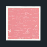 Pink Mathematics Formulas and Equations Party Napkin<br><div class="desc">Great paper napkins for a mathematics graduation party! Surprise your guests with something really creative. Illustrated by Patricia Alvarez.</div>