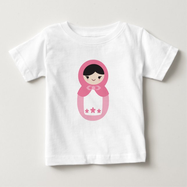 Pink Matryoshka Doll Baby T-Shirt (Front)