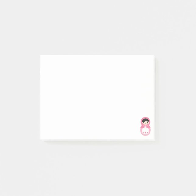 Pink Matryoshka Doll Post-it Notes (Front)
