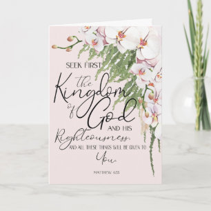 Pink Matthew 6:33 Seek the Kingdom of God Card