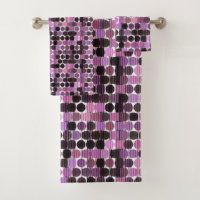 Pink, Mauve and black rose geometric