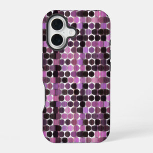Pink, Mauve and black rose geometric iPhone 16 Case