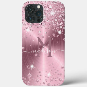 Pink Mauve Diamonds - Personalised iPhone 13 Pro Max Case