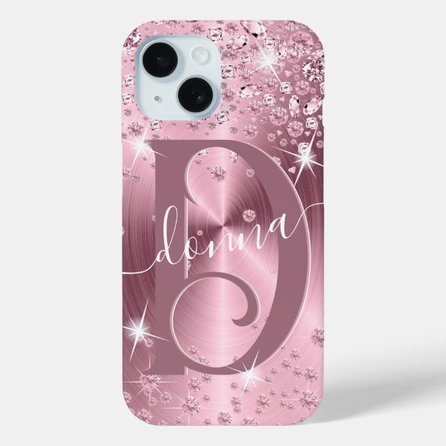 Pink Mauve Diamonds - Personalised  Case-Mate iPhone Case (Back)