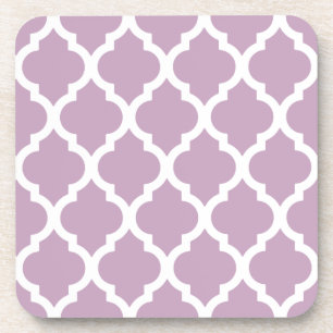 Pink Mauve Mist Moroccan Tile Trellis Coaster