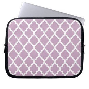 Pink Mauve Mist Moroccan Tile Trellis Laptop Sleeve