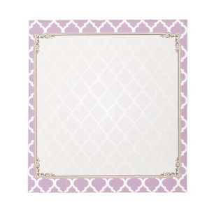 Pink Mauve Mist Moroccan Tile Trellis Notepad