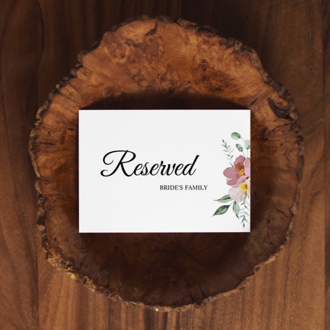 Pink Mauve Vintage Floral Wedding Reserved Sign (Creator Uploaded)