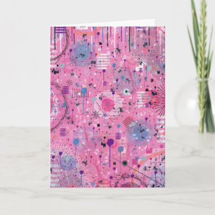 Pink Maximalist Abstract Art Card