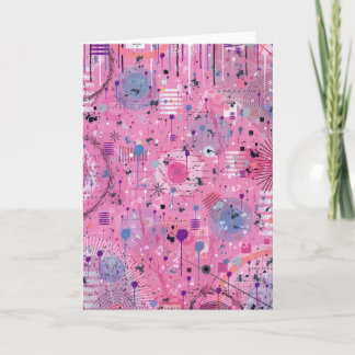 Pink Maximalist Abstract Art  Card