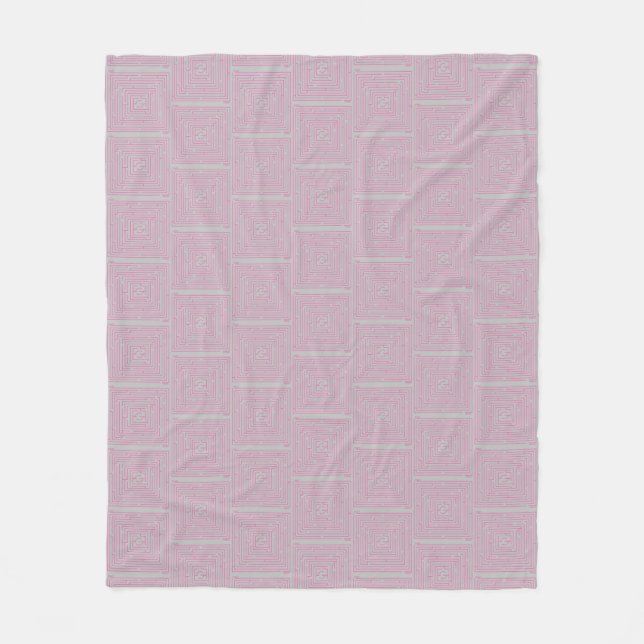Pink Maze Fleece Blanket (Front)