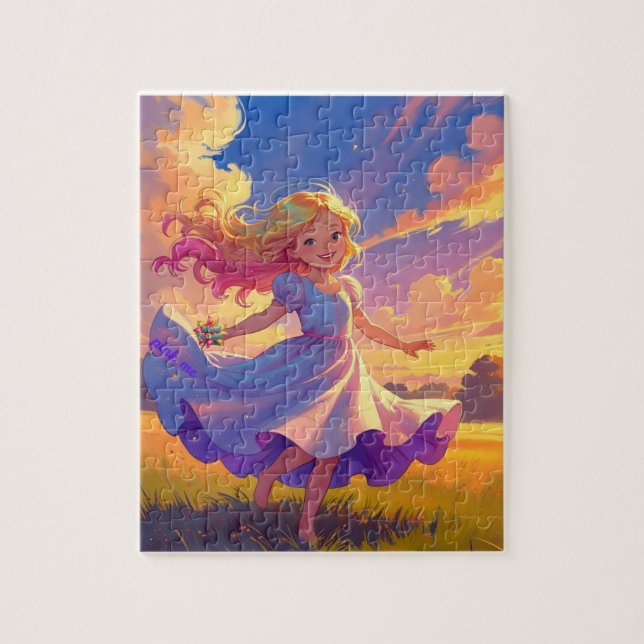 pink me field jigsaw puzzle (Vertical)