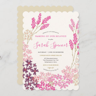 Pink Meadow Baby Naming/Simchat Bat Invitation