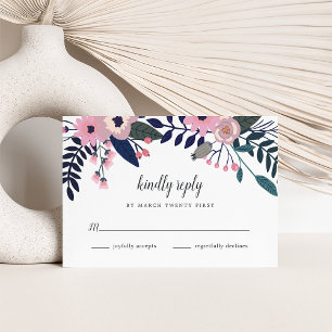 Pink Meadow Floral RSVP Card