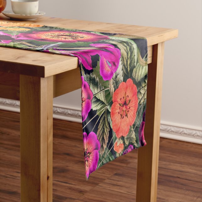 Pink Meadow Floral Short Table Runner (In Situ)