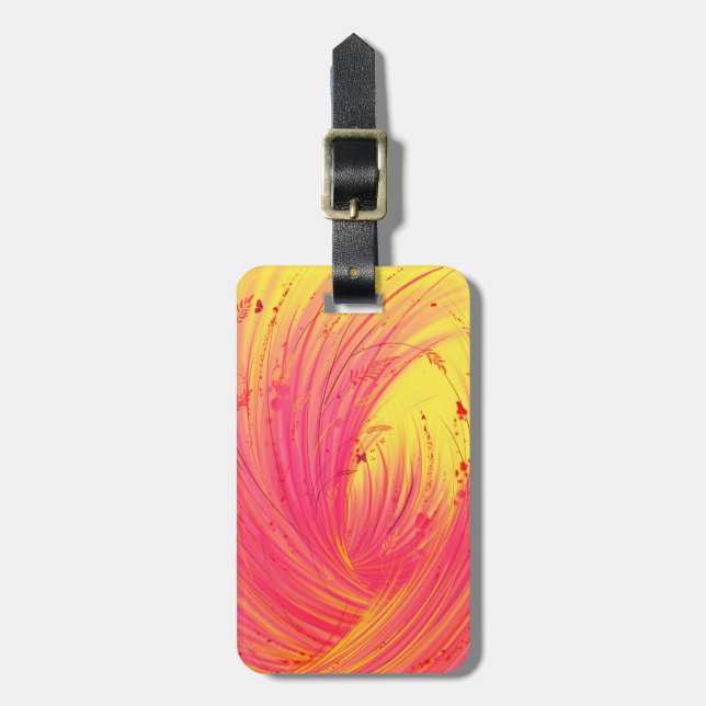 Pink Meadow Luggage Tag (Front Vertical)