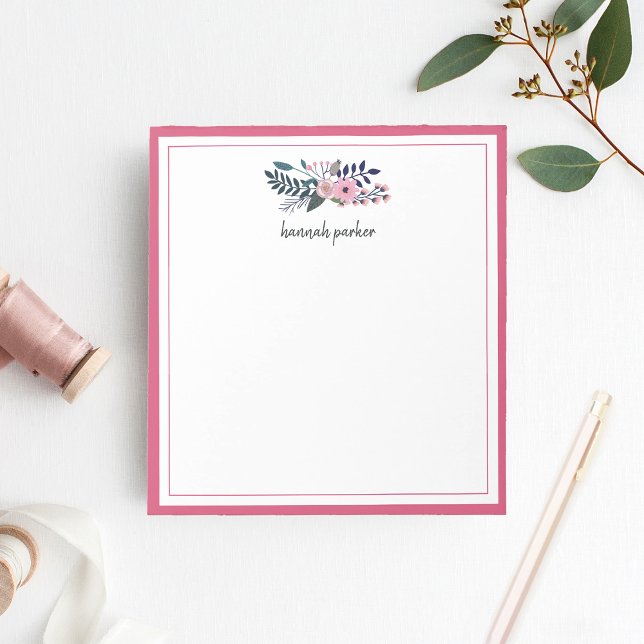 Pink Meadow | Personalised Floral Notepad (Creator Uploaded)