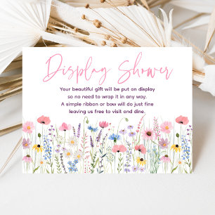 Pink Meadow Wildflowers Baby Shower Gift Display Enclosure Card