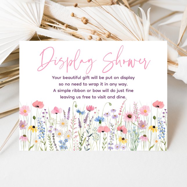 Pink Meadow Wildflowers Baby Shower Gift Display Enclosure Card (Creator Uploaded)
