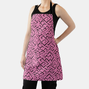Pink Meander Repeating Pattern   Modern Maze Apron