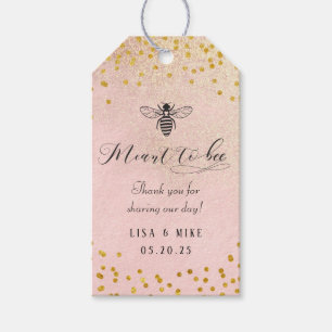 Pink Meant to Bee Honey Wedding Favour Thank You Gift Tags