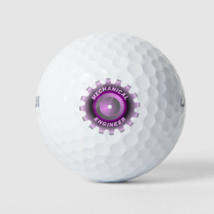 Pink Mechanical Engineer Gear Golf Balls