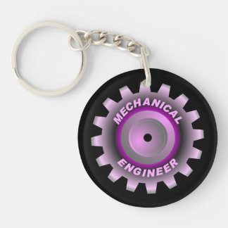Pink Mechanical Engineer Gear Key Ring