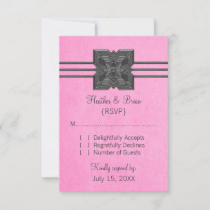 Pink Medallion Border Response Card