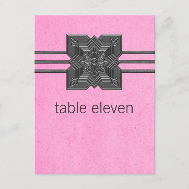Pink Medallion Border Table Postcard (Front)