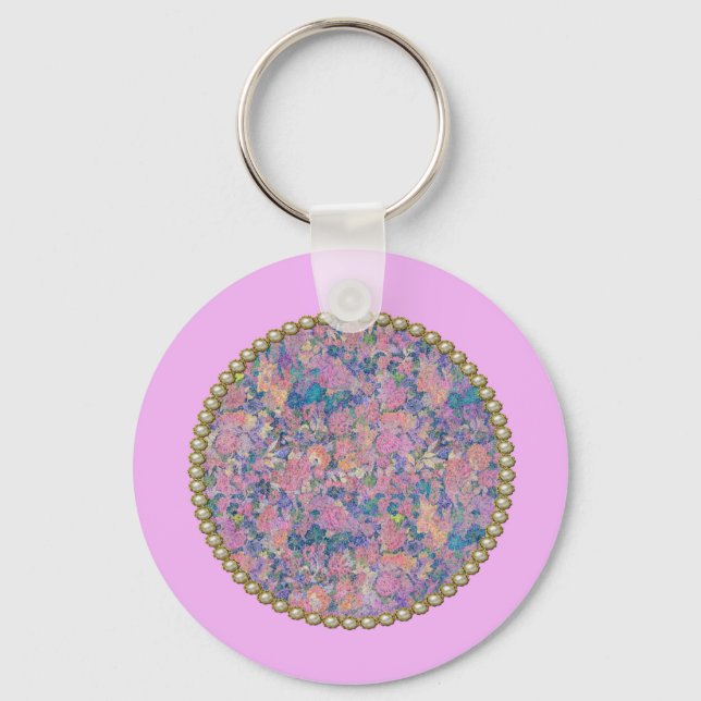 Pink medallion key ring (Front)