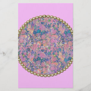 Pink medallion stationery