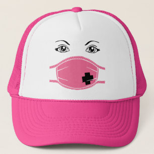 Pink Medical Mask Graphic Trucker Hat