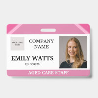 Pink Medical Nurse Aged Care Security Photo ID