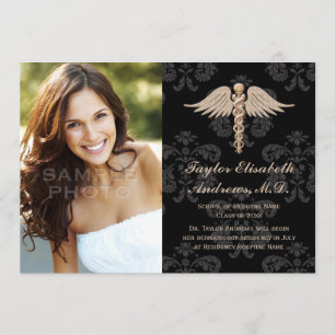 Pink Medical School Graduation Announcement