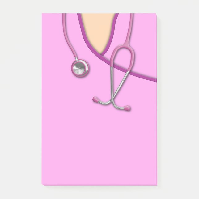 Pink Medical Scrubs Post-it Notes (Front)