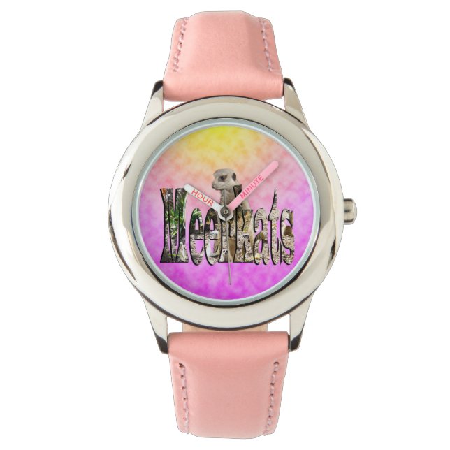 Pink Meerkat Logo Design, Watch (Front)