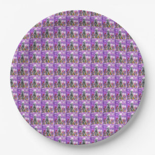 Pink Meerkat Logo Pattern, Paper Plate