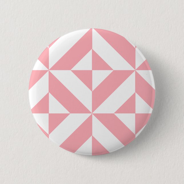 Pink Melon Geometric Deco Cube Pattern 6 Cm Round Badge (Front)