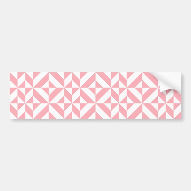 Pink Melon Geometric Deco Cube Pattern Bumper Sticker (Front)