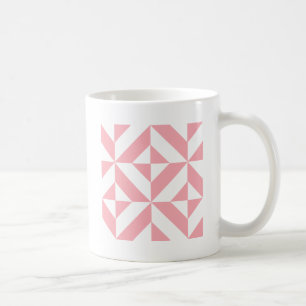 Pink Melon Geometric Deco Cube Pattern Coffee Mug