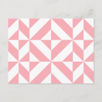 Pink Melon Geometric Deco Cube Pattern