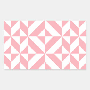 Pink Melon Geometric Deco Cube Pattern Rectangular Sticker