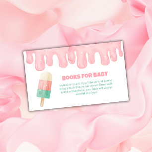 Pink Melt Ice Cream Pop Books For Baby Shower Enclosure Card