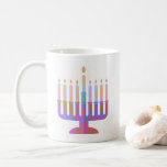 Pink Menorah Coffee Mug<br><div class="desc">Wake up! It's Hanukkah! This colourful pink menorah will light up your mornings. Enjoy all year round!</div>