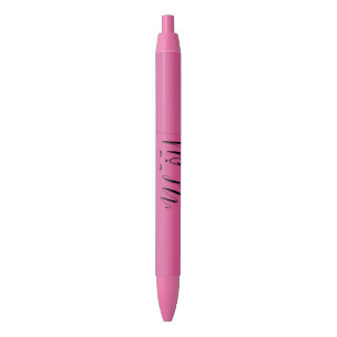 Pink Meow Cat Black Ink Pen